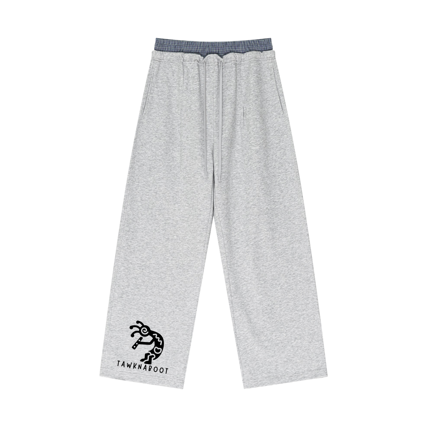 Plaid Contrast Waist Pants