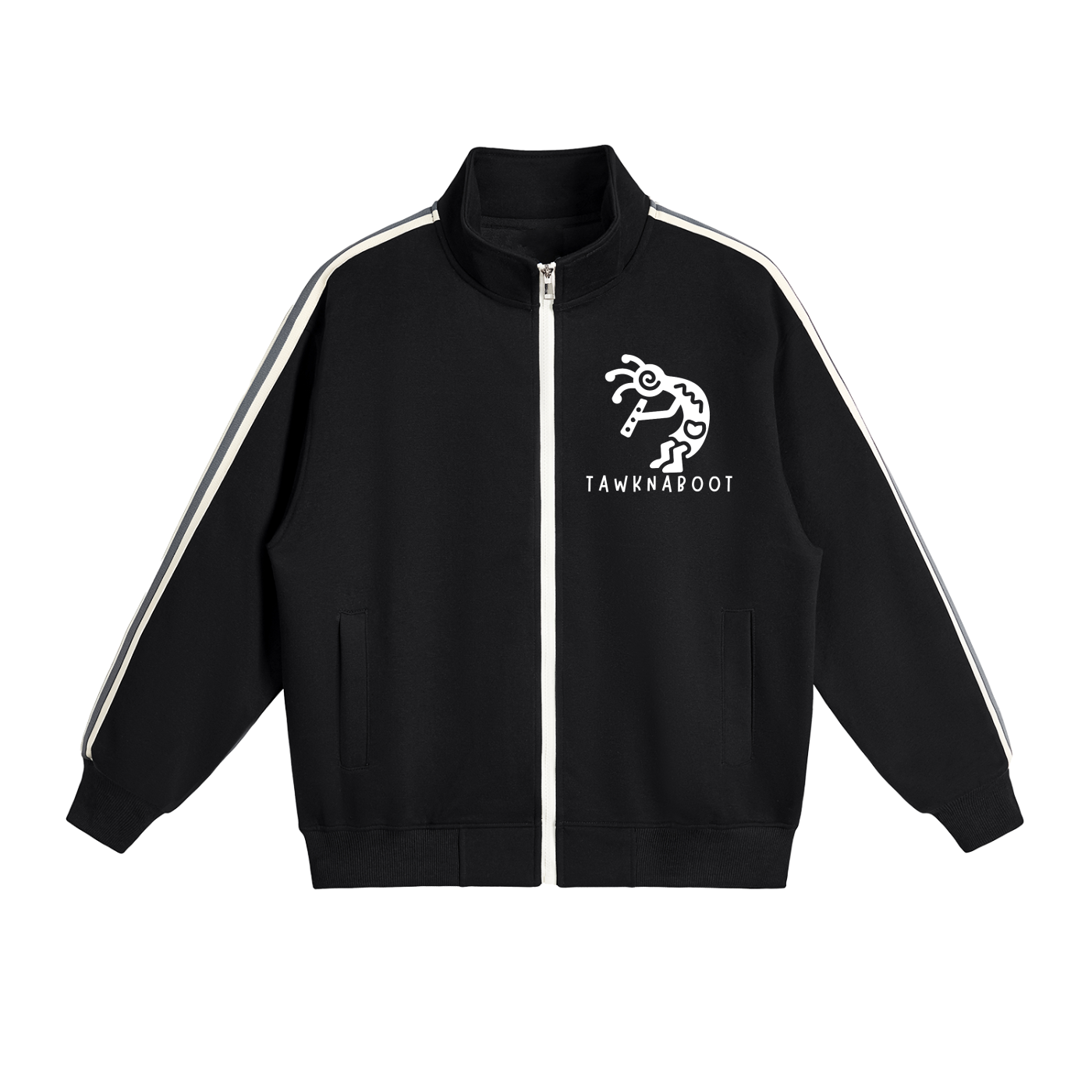 Contrast Side-Stripe Stand Collar  Jacket