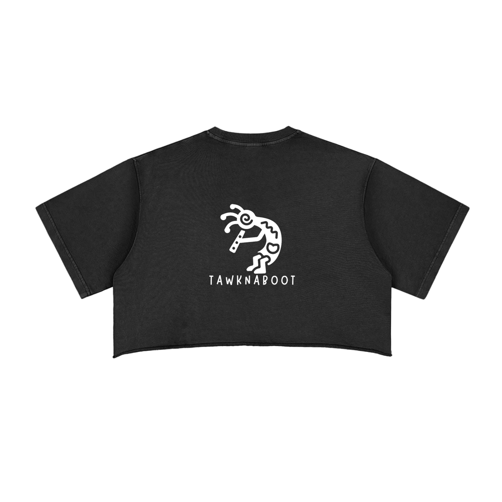 Snow Washed Raw Edge Crop Top