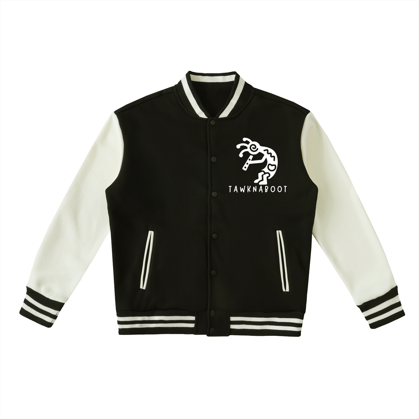 Two-Tone Fleeced Varsity Jacket