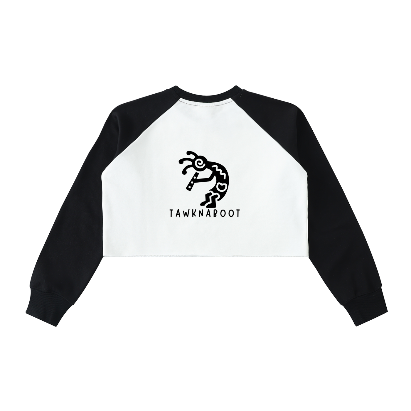 Raw-Hem Color-Block Raglan Crop Sweatshirt