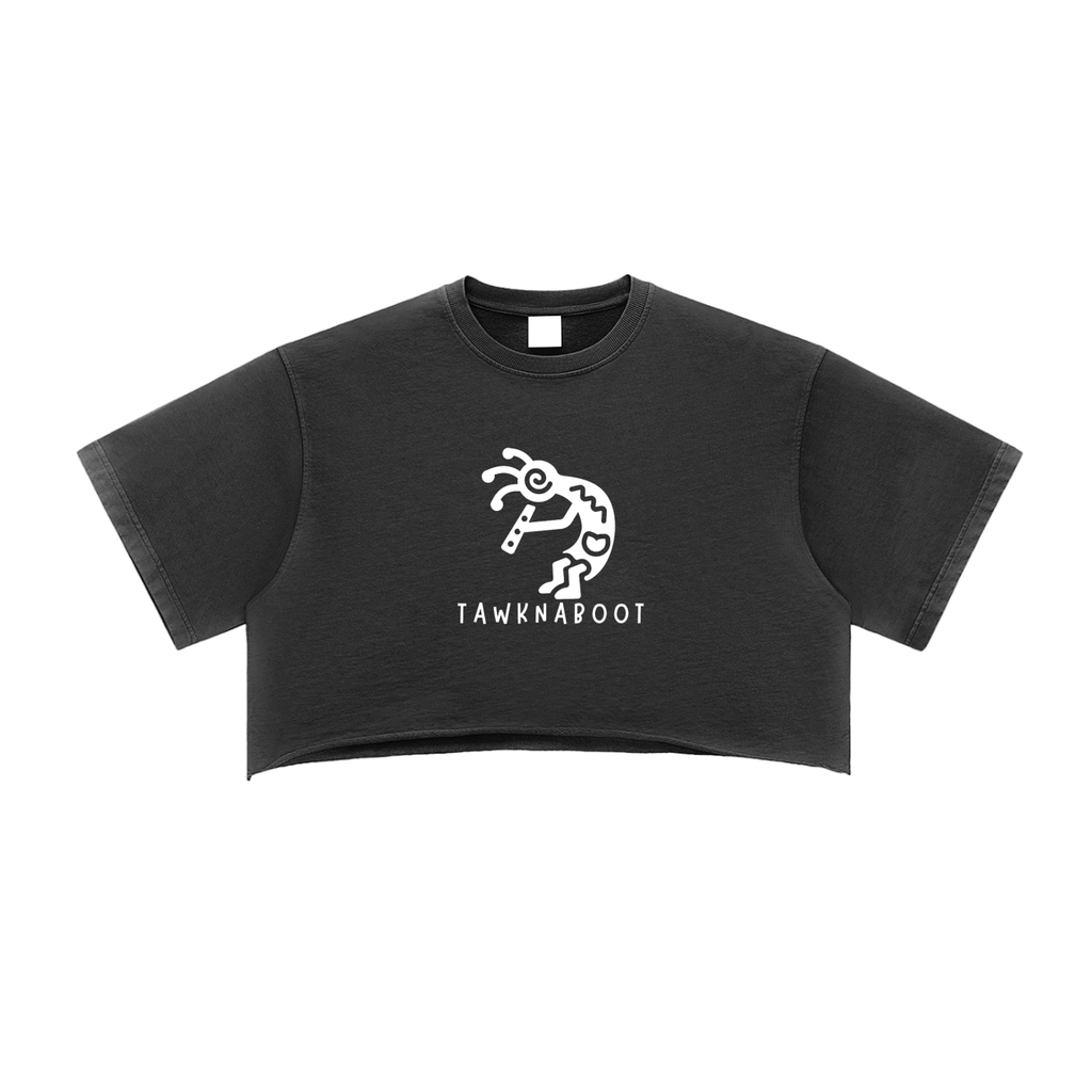 Snow Washed Raw Edge Crop Top