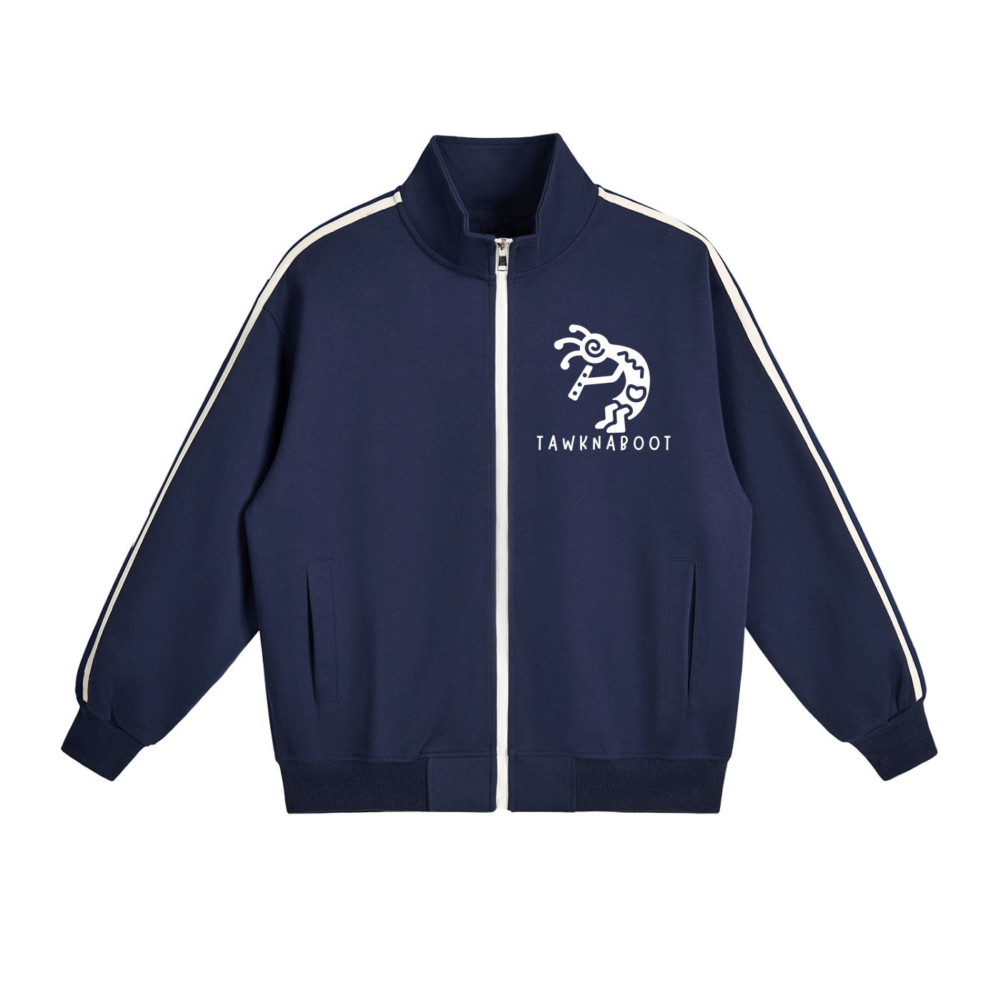 Contrast Side-Stripe Stand Collar  Jacket