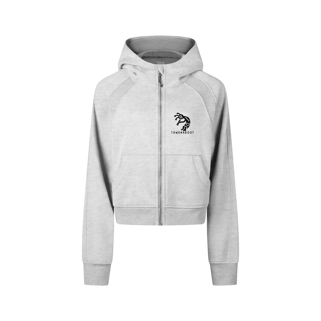 Cropped Zip-Through Hoodie